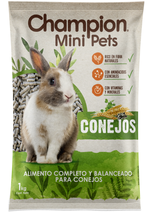 Envase Champion Mnipets Conejos
